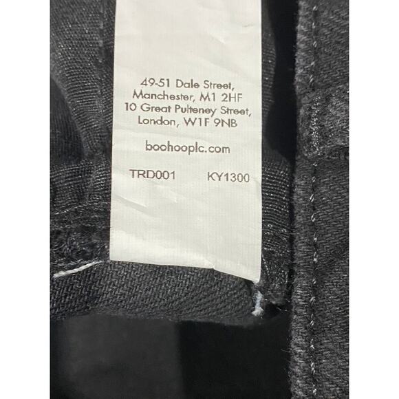 MAN BOOHOOMAN Men's Black Distressed Stretch Popper Hem Cargo Jeans SZ 36 - Picture 15 of 15